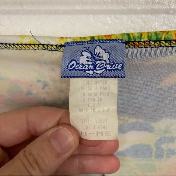 Ocean Drive Y2K Tropical Cruise Wear Beach Halter Mini Dress Size M - Picture 5 of 6